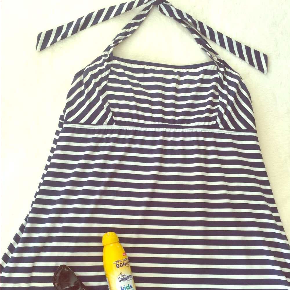 LAND’S END blue and white swim dress. Size 16